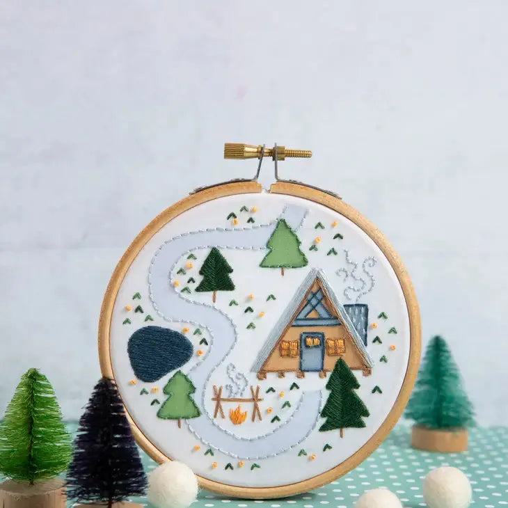 Hawthorn Handmade - Log Cabin Mini Embroidery Kit - Art Noise Hawthorn Handmade - Log Cabin Mini Embroidery Kit Hawthorn Handmade Needlecraft Kits art-noise.myshopify.com hawthorn-handmade-log-cabin-mini-embroidery-kit