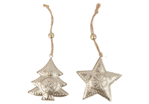 Assorted Individual Metal Glitter Ornaments