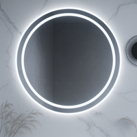 HaloLux Dual-Lit Round LED Vanity Mirror – Backlit + Front Glow | 24–32"
