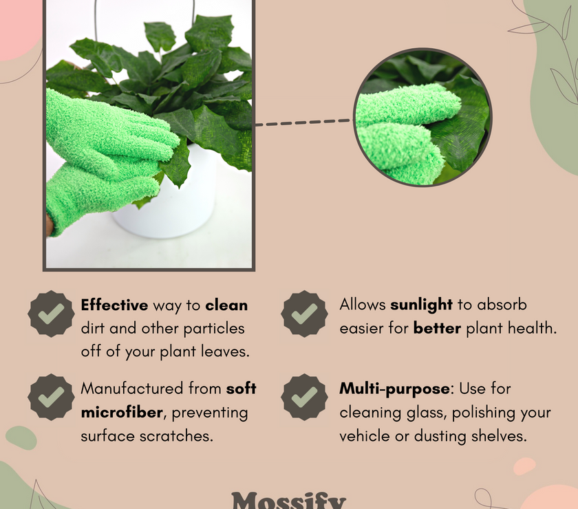 1 Pair Leaf Shining Microfiber Gloves