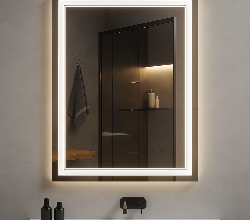 Nebula PureGlow Frameless LED Vanity Mirror – Anti-Fog, Dimmable | 24–60" Sizes