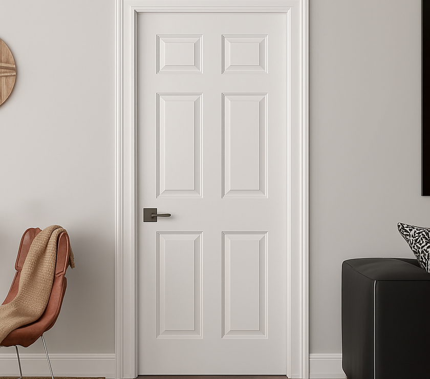 6‑Panel Hollow Core Interior Door – Textured Slab, 78″/90″ Heights