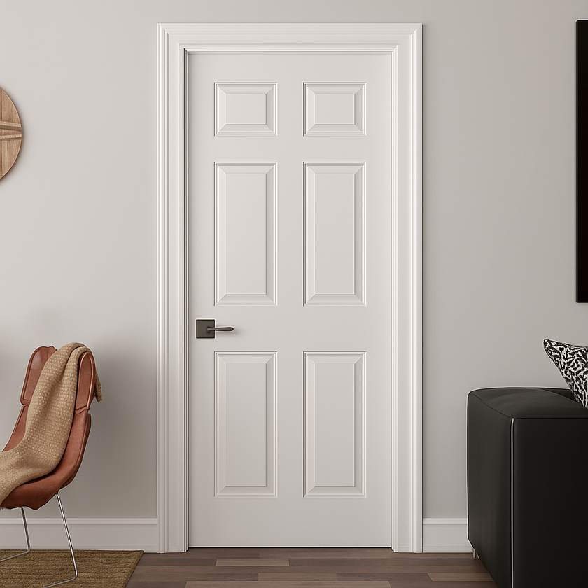 6‑Panel Hollow Core Interior Door – Textured Slab, 78″/90″ Heights