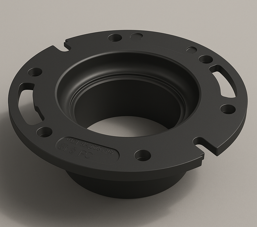LESSO ABS Closet Flange – 4 in. x 3 in. Hub Fit DWV Toilet Flange