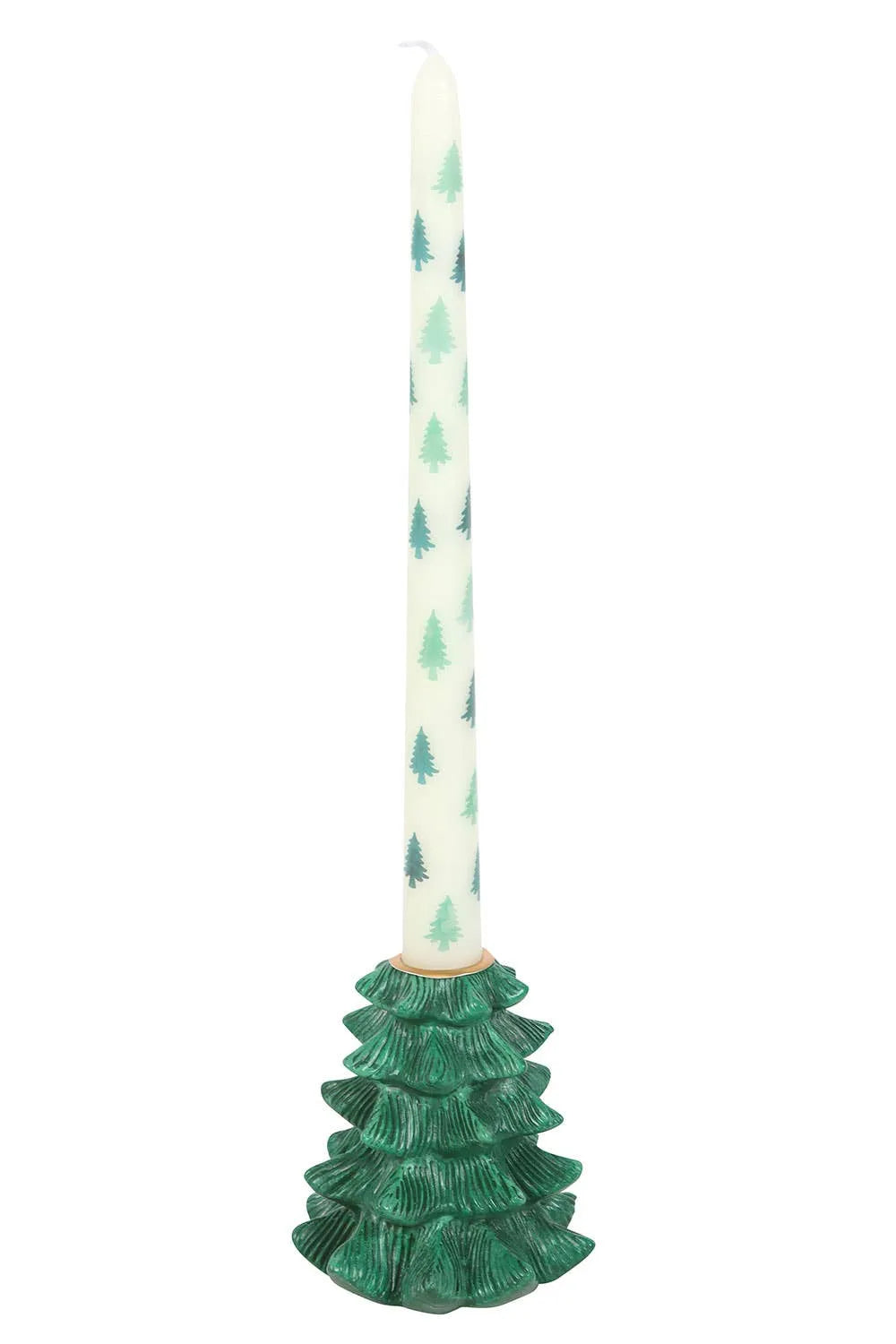  Green Fir Tree Christmas Candle Holder with Taper Candle Eloise and Oliver Candlestick Holder art-noise.myshopify.com green-fir-tree-christmas-candle-holder-with-taper-candle
