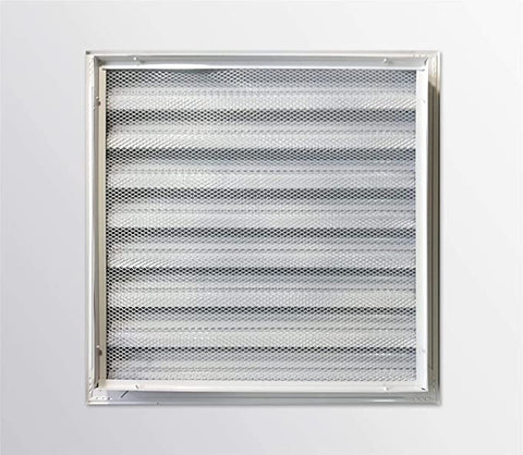 Byson Fixed Louver Grilles 1in, Aluminum with Insect Screen - White