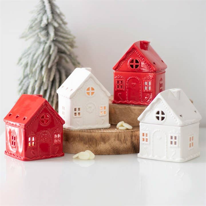White Christmas Gingerbread House Oil Burner Eloise and Oliver Wax Melter art-noise.myshopify.com white-christmas-gingerbread-house-oil-burner