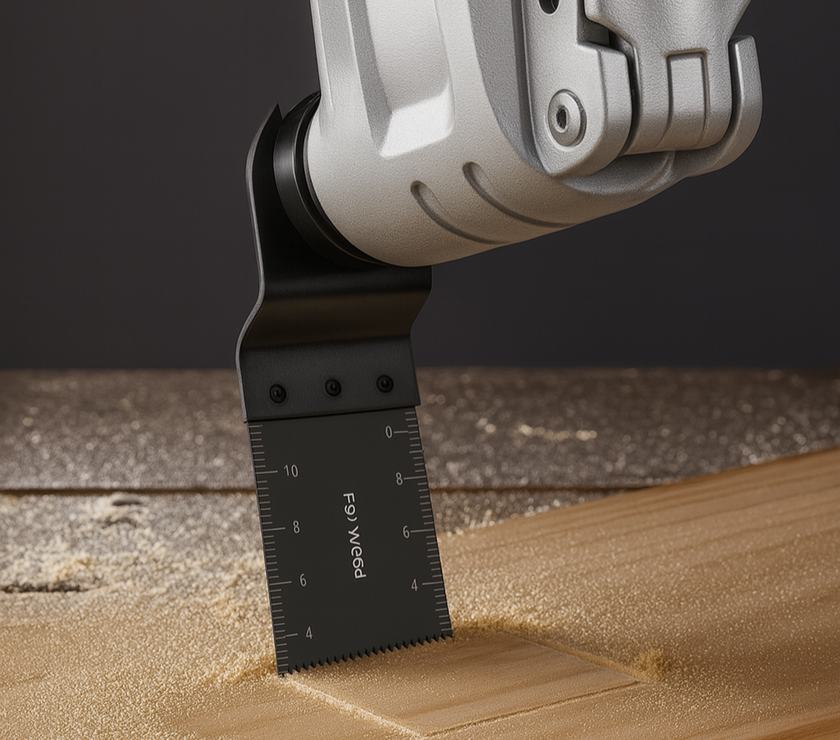 Universal HCS Oscillating Blade – 40mm Wood Cutter | Inch+CM Scale
