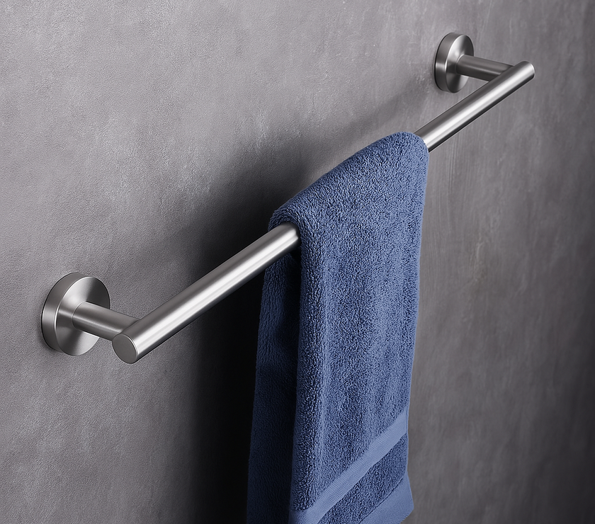 3-Piece Matte Black Round Bathroom Hardware Set – Bar + Hook + TP