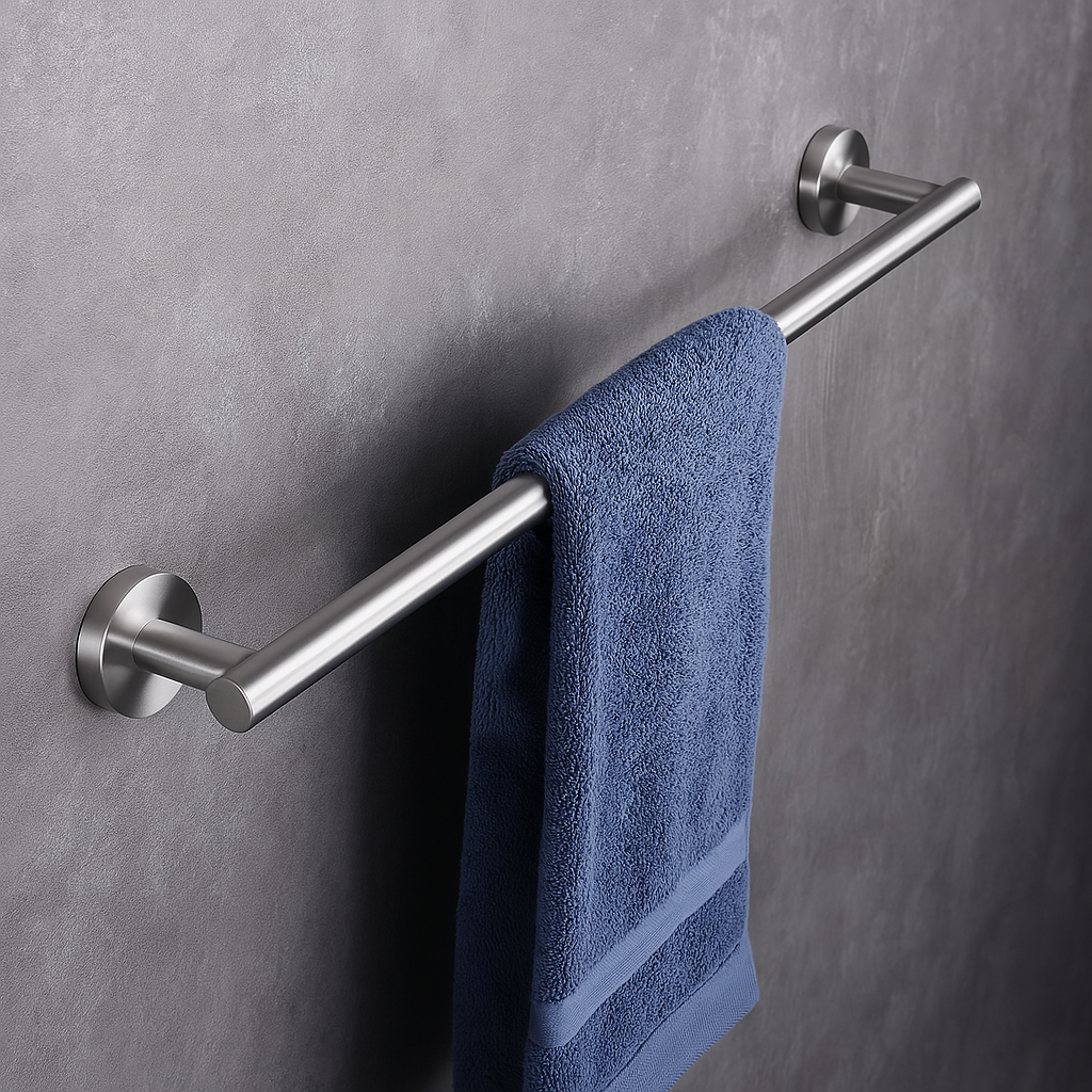 3-Piece Matte Black Round Bathroom Hardware Set – Bar + Hook + TP