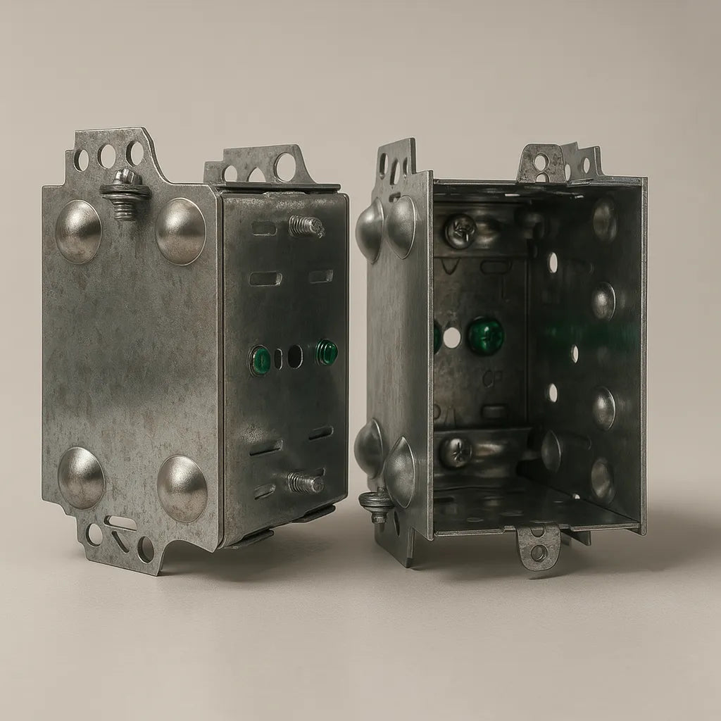  1‑Gang Gangable Electrical Box 3x2x2 ½ – Galvanized Steel, ETL Listed Good Day Building Supply Inc. Electrical Device Box art-noise.myshopify.com 1-gang-gangable-electrical-box-3x2x2-galvanized-steel-etl-listed