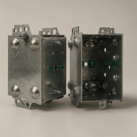  1‑Gang Gangable Electrical Box 3x2x2 ½ – Galvanized Steel, ETL Listed Good Day Building Supply Inc. Electrical Device Box art-noise.myshopify.com 1-gang-gangable-electrical-box-3x2x2-galvanized-steel-etl-listed