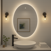 Noir Éclipse Oval Backlit LED Vanity Mirror – Anti-Fog | 24–30"