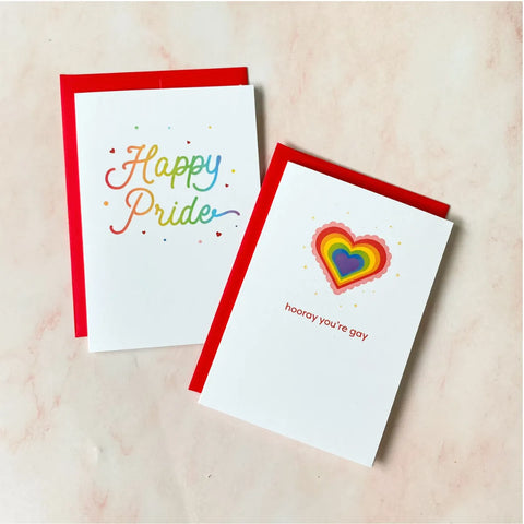  Hooray You're Gay! | Pride Mini Greeting Card Cheeky Peach Designs Cards art-noise.myshopify.com hooray-youre-gay-pride-mini-greeting-card