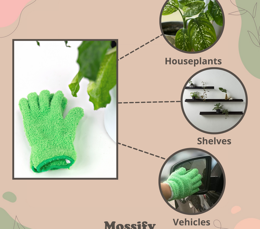 1 Pair Leaf Shining Microfiber Gloves
