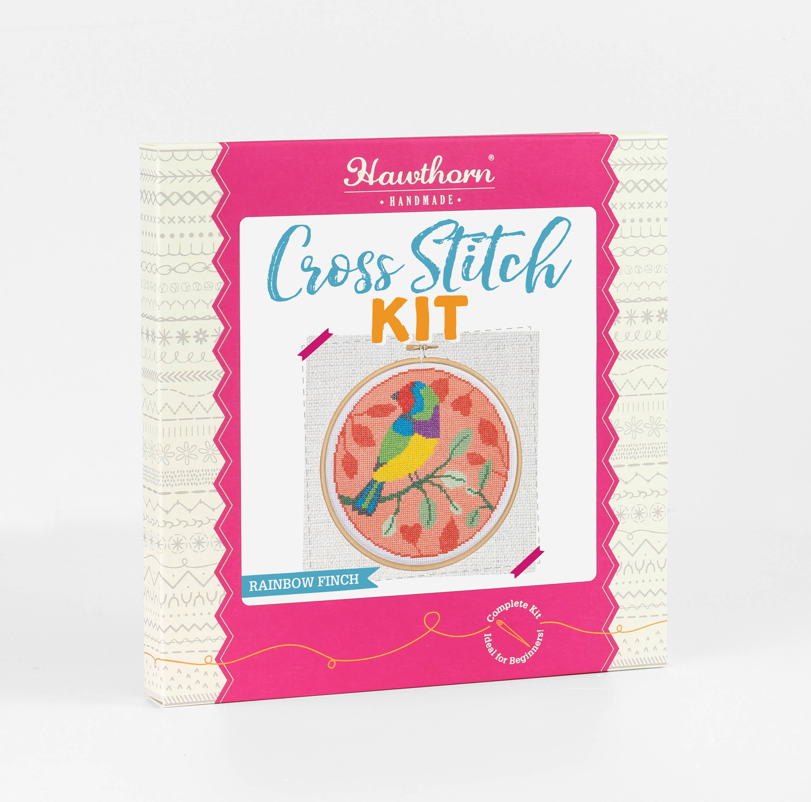 Rainbow Finch Cross Stitch Kit | Beginner Craft Kit