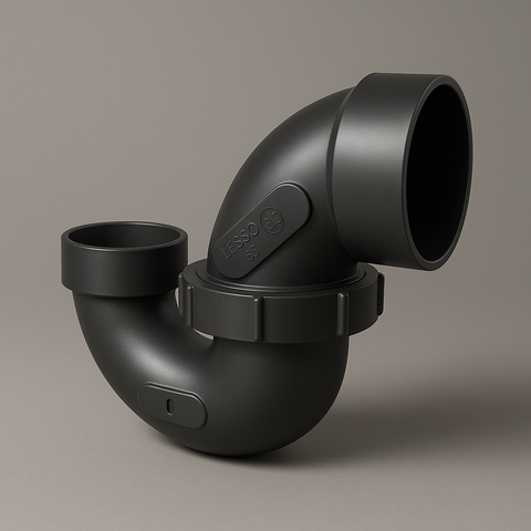 LESSO 1-1/2" ABS P-Trap with Union – Hub x Hub Drain Fitting