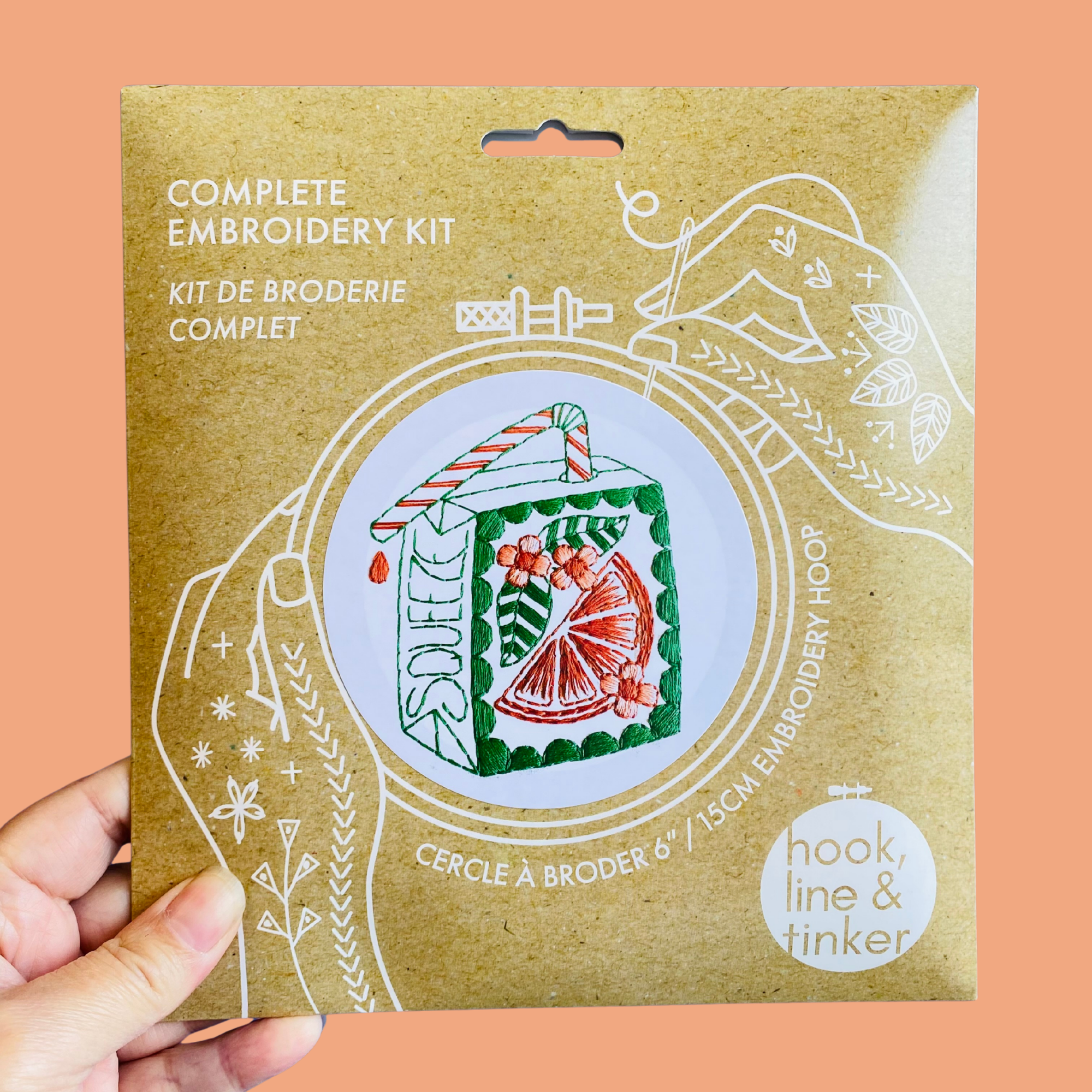 Orange Juice Box Complete Embroidery Kit