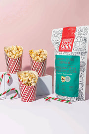 Candy Cane Crunch Chocolate Drizzled Popcorn