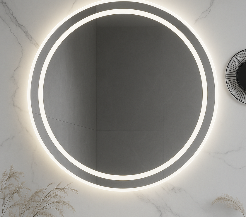 HaloLux Dual-Lit Round LED Vanity Mirror – Backlit + Front Glow | 24–32"