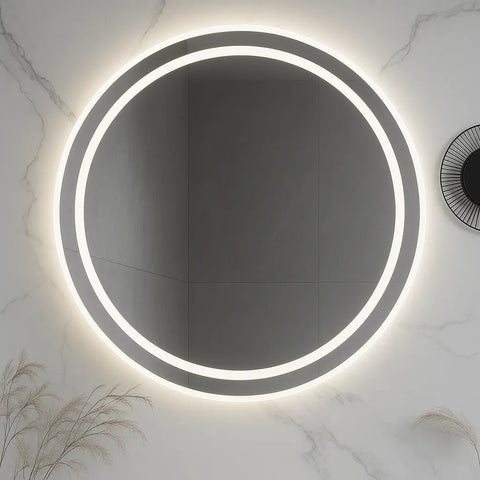  HaloLux Dual-Lit Round LED Vanity Mirror – Backlit + Front Glow | 24–32" Good Day Building Supply Inc. Mirror art-noise.myshopify.com halolux-dual-lit-round-led-vanity-mirror-backlit-front-glow-24-32
