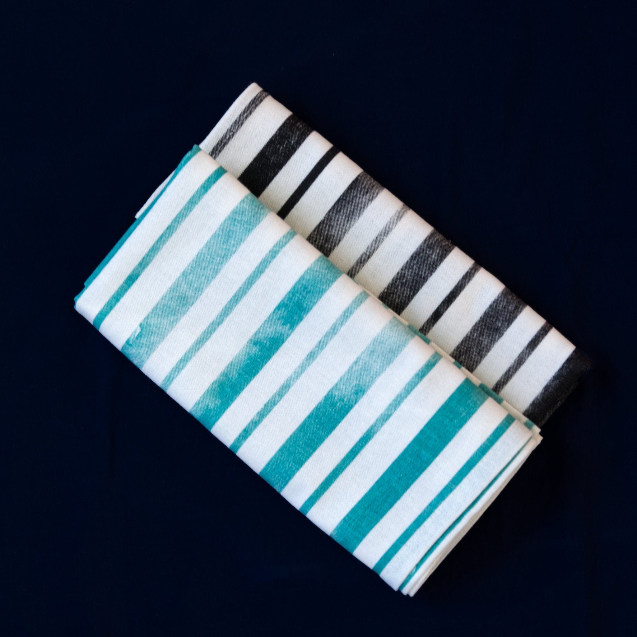 Distressed Stripes Tea Towels - Set/2