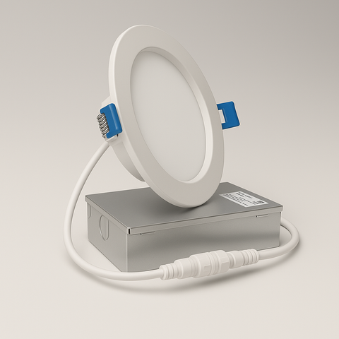 4" Ultra-Thin LED Pot Light – 5CCT Selectable | Junction Box + IC Rated