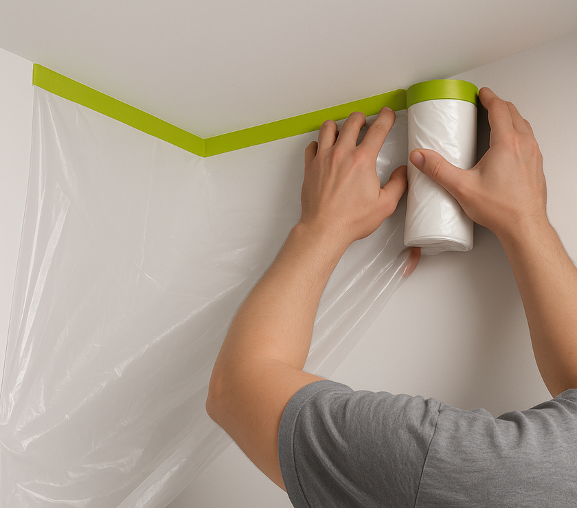 Painter’s Plastic with Tape – Pre-Taped Film | Furniture + Wall Cover