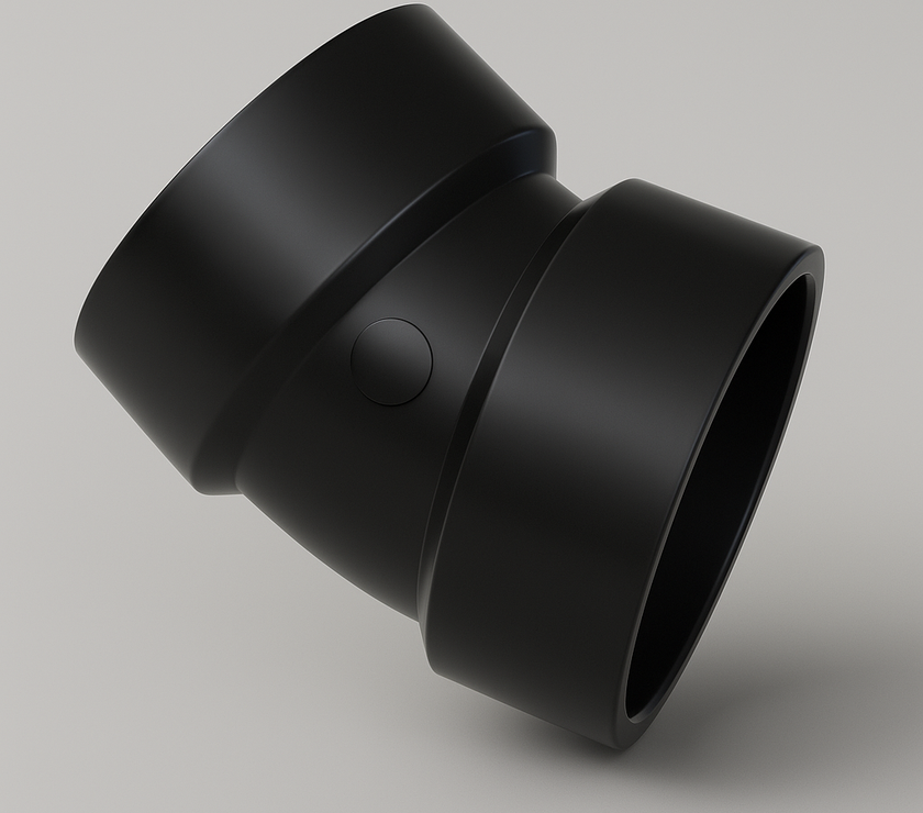 LESSO ABS 22.5° Elbow – Hub x Hub DWV Fitting | 1 1/2" & 3" Sizes