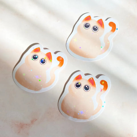  Purfect White Cat Sticker Cheeky Peach Designs Sticker art-noise.myshopify.com purfect-white-cat-sticker