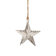 Metal Silver Star Ornament, 3 in
