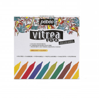 Vitrea 160 - Assorted Glossy Glass Paint Markers, 9-Pack - Art Noise