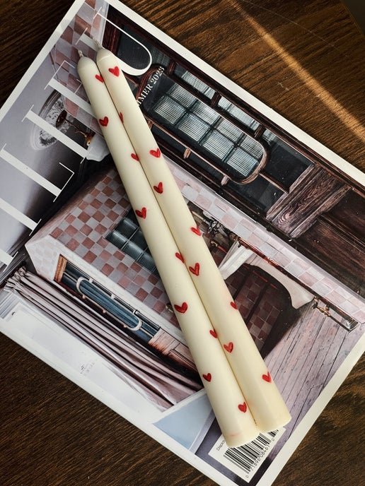 Hand-Painted Heart Candlestick Eloise and Oliver Candlestick art-noise.myshopify.com hand-painted-heart-candlestick