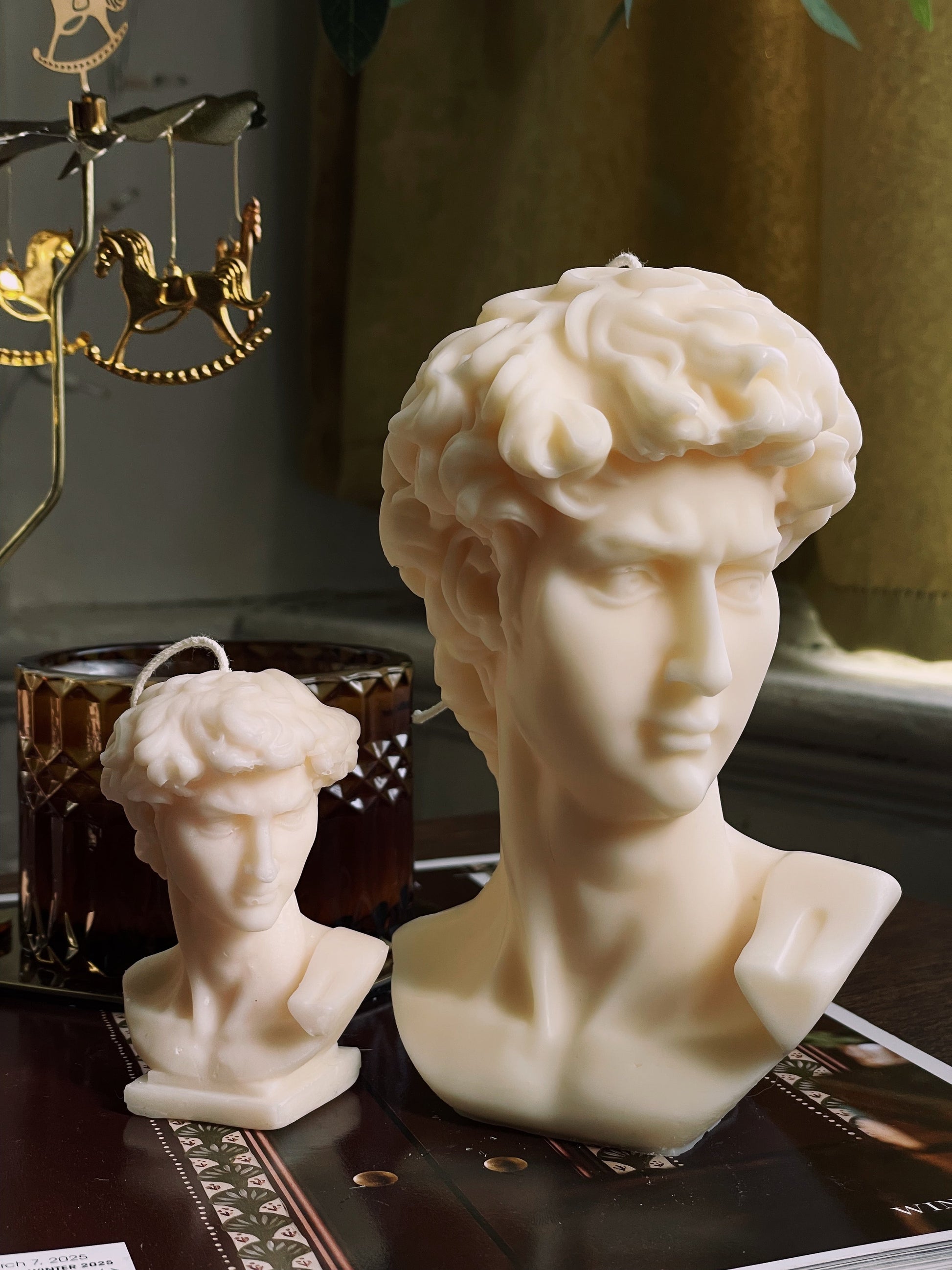 David Bust Eloise and Oliver Sculpture Candle art-noise.myshopify.com david-bust