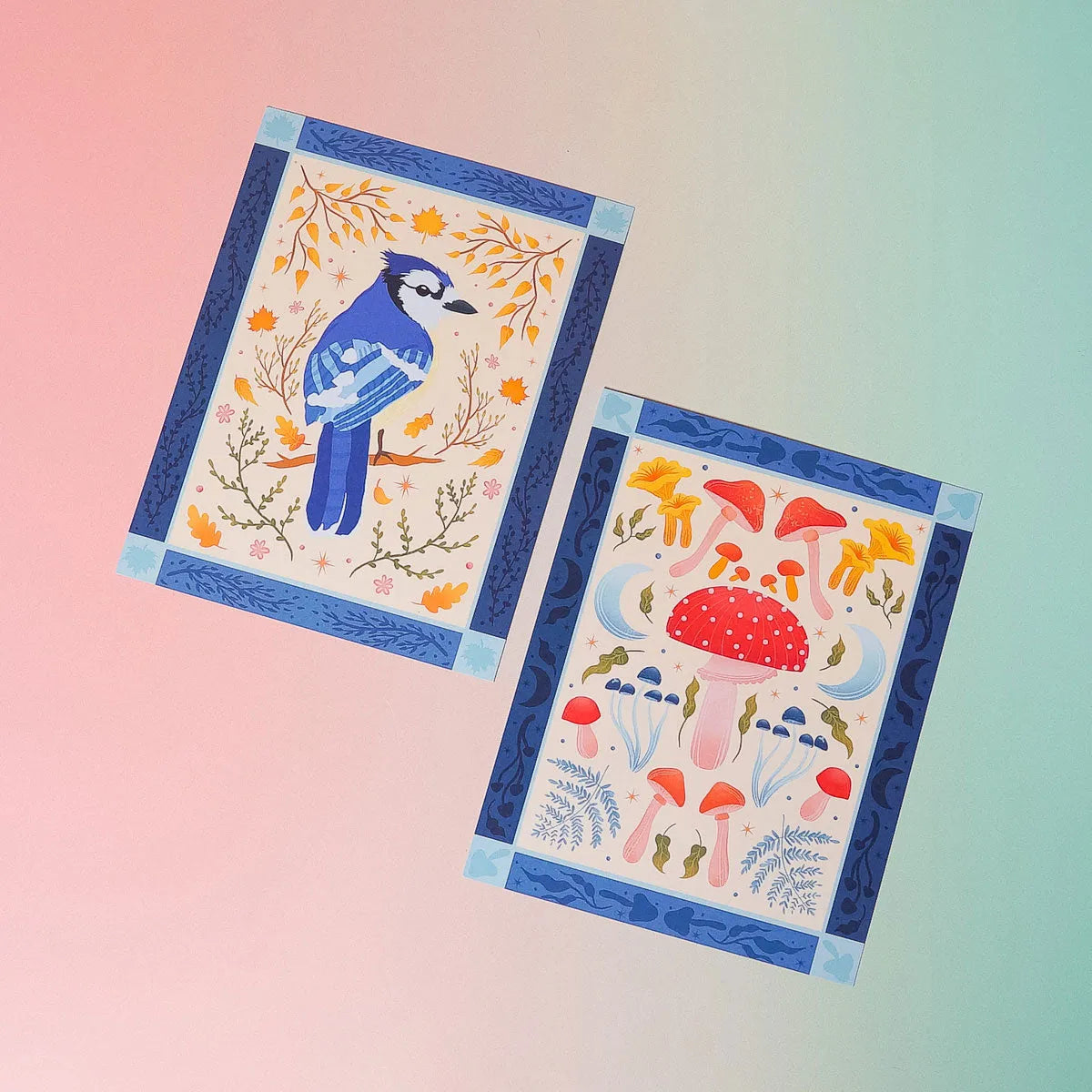  Bluejay Bird Art Print (7"x9") Cheeky Peach Designs Art Print art-noise.myshopify.com bluejay-bird-art-print-7x9