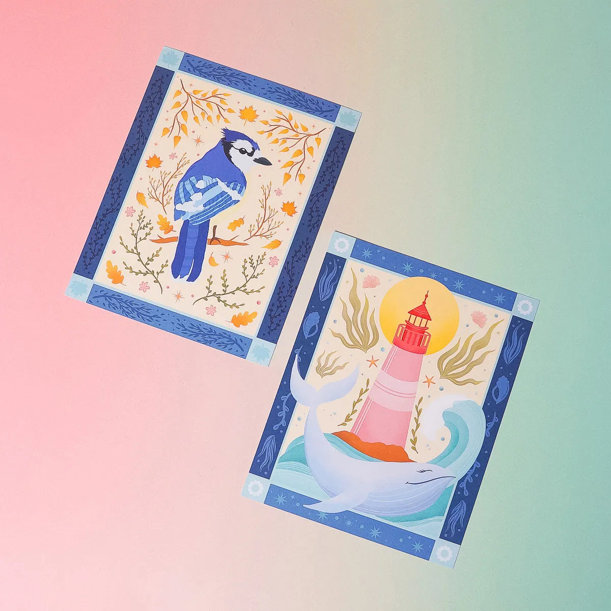  Bluejay Bird Art Print (7"x9") Cheeky Peach Designs Art Print art-noise.myshopify.com bluejay-bird-art-print-7x9