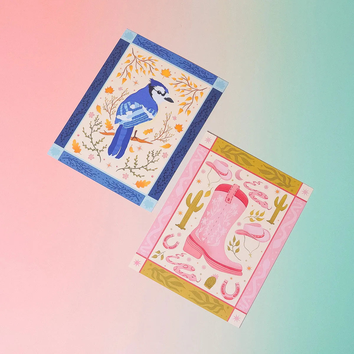  Cowboy Boot Art Print (7"x9") Cheeky Peach Designs Art Print art-noise.myshopify.com cowboy-boot-art-print-7x9