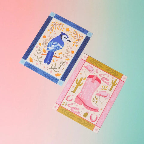  Cowboy Boot Art Print (7"x9") Cheeky Peach Designs Art Print art-noise.myshopify.com cowboy-boot-art-print-7x9