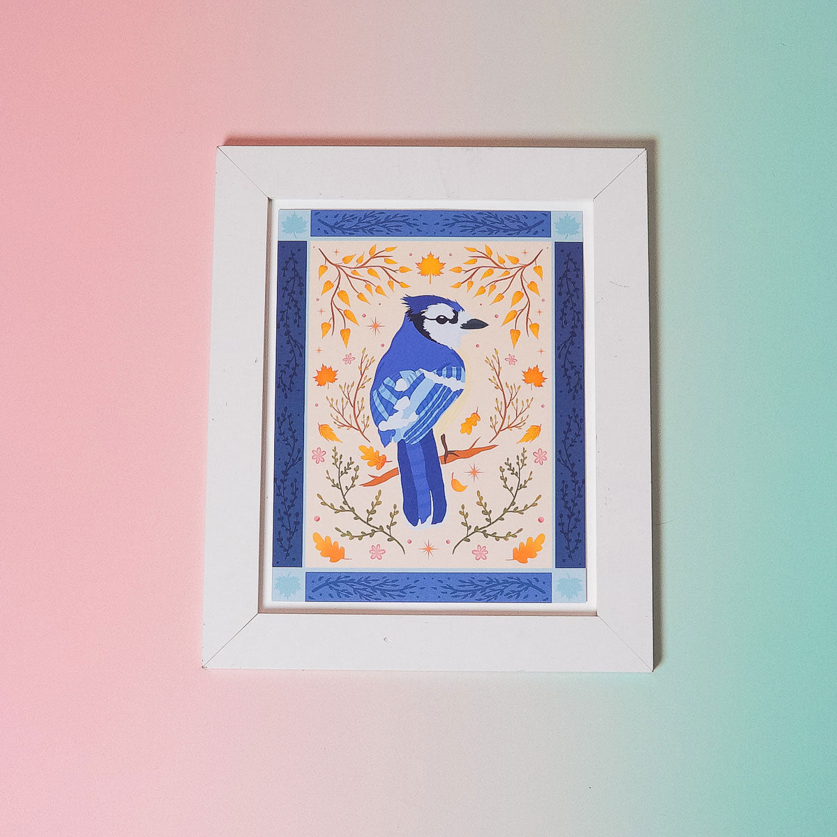 Bluejay Bird Art Print (7"x9")