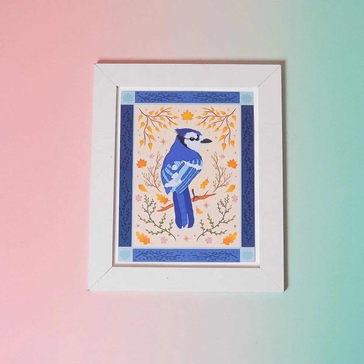  Bluejay Bird Art Print (7"x9") Cheeky Peach Designs Art Print art-noise.myshopify.com bluejay-bird-art-print-7x9