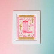  Cowboy Boot Art Print (7"x9") Cheeky Peach Designs Art Print art-noise.myshopify.com cowboy-boot-art-print-7x9