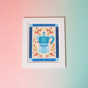 Moka Pot Coffee Art Print (7"x9")