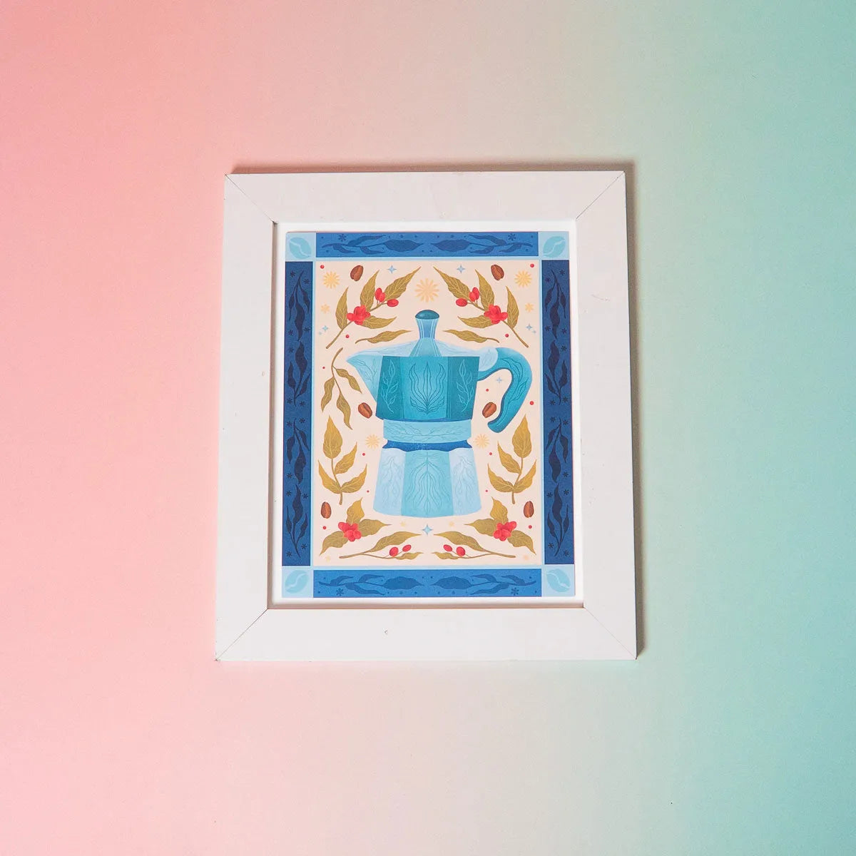  Moka Pot Coffee Art Print (7"x9") Cheeky Peach Designs Art Print art-noise.myshopify.com moka-pot-coffee-art-print-7x9