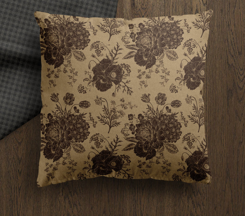 Thalassa | Vintage Style Floral Throw Pillow Cover