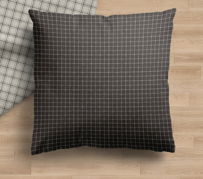 Theron | Grey Gridlock Pillow Cover