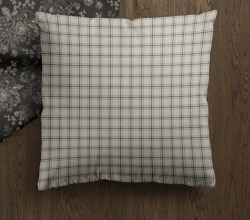 Ronan | Neutral Checkered Pillow Cover