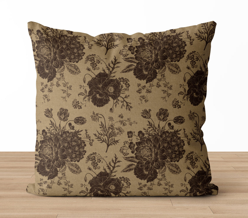 Thalassa | Vintage Style Floral Throw Pillow Cover