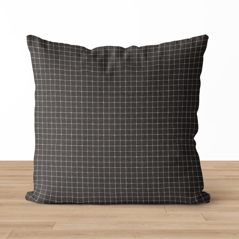 Theron | Grey Gridlock Pillow Cover