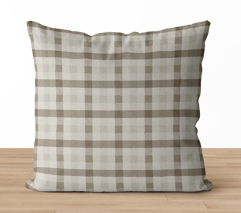 Quinton | Neutral Plaid Pillow Cover