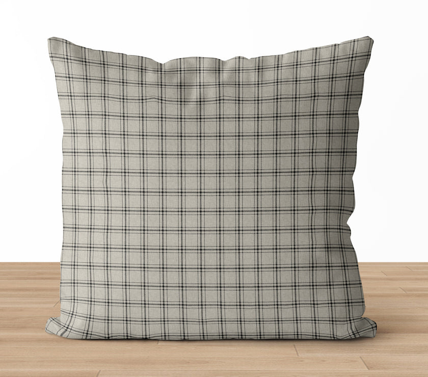 Ronan | Neutral Checkered Pillow Cover
